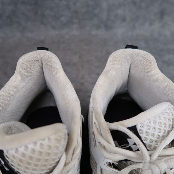 Under Armour Shoes Womens 8 Athletic Trainers Basketball Sports Active White Mid - Picture 15 of 16